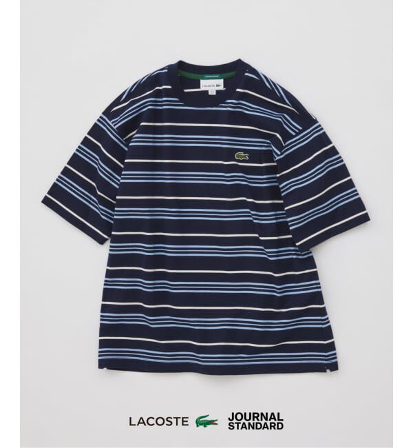 JOURNAL STANDARD「《予約》LACOSTE / ラコステ 別注 マルチ ストライプ クルーネック Tシャツ」|Tシャツ・カットソー|ネイビー