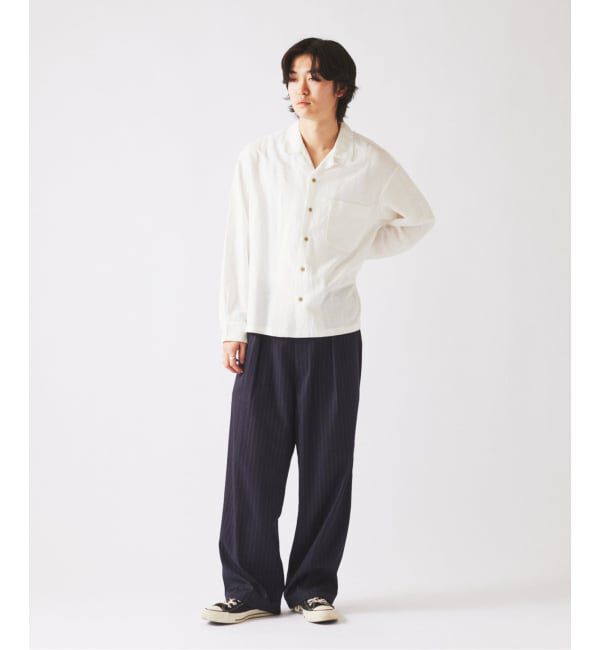 JOURNAL STANDARD relume「《予約》European Flax / ヨーロピアンフラックス 製品染め オープンカラーシャツ」|シャツ・ブラウス|