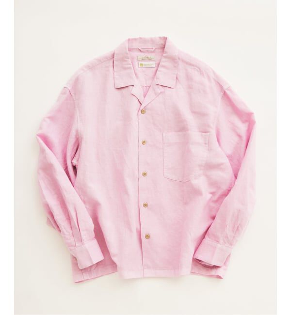 JOURNAL STANDARD relume「《予約》European Flax / ヨーロピアンフラックス 製品染め オープンカラーシャツ」|シャツ・ブラウス|ピンク