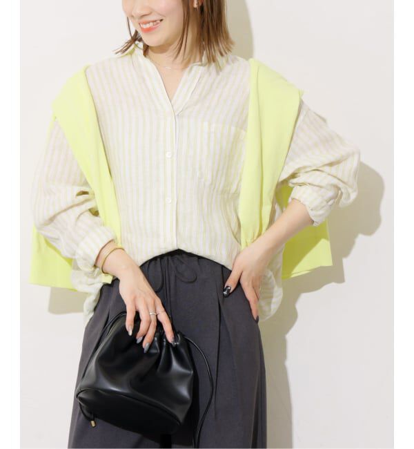 JOURNAL STANDARD relume「《予約》No.66フレンチリネンビッグスキッパー」|シャツ・ブラウス|イエロー