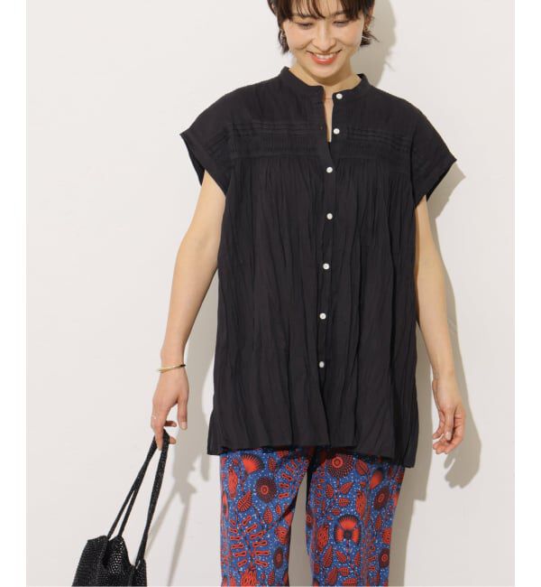 JOURNAL STANDARD relume「《予約》［26SS新作］コットンボイルクリンクルピンタックフレンチ」|シャツ・ブラウス|ブラック