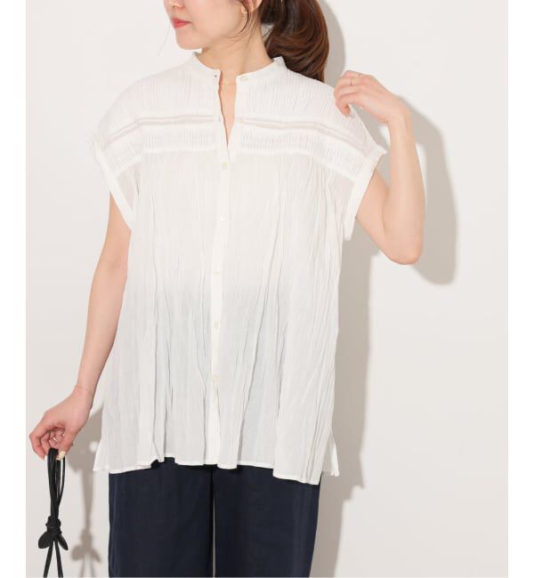 JOURNAL STANDARD relume「《予約》［26SS新作］コットンボイルクリンクルピンタックフレンチ」|シャツ・ブラウス|ホワイト