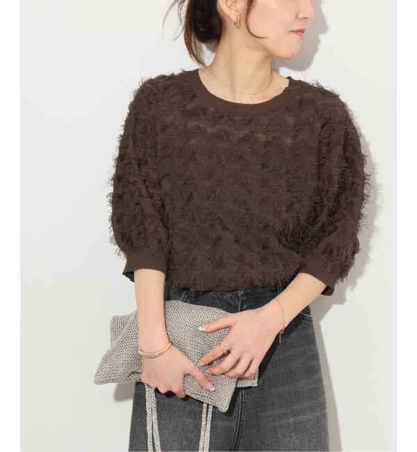 JOURNAL STANDARD relume「《追加予約 / 新色》フリンジハーフスリーブプルオーバー」|ニット・セーター|ブラウン