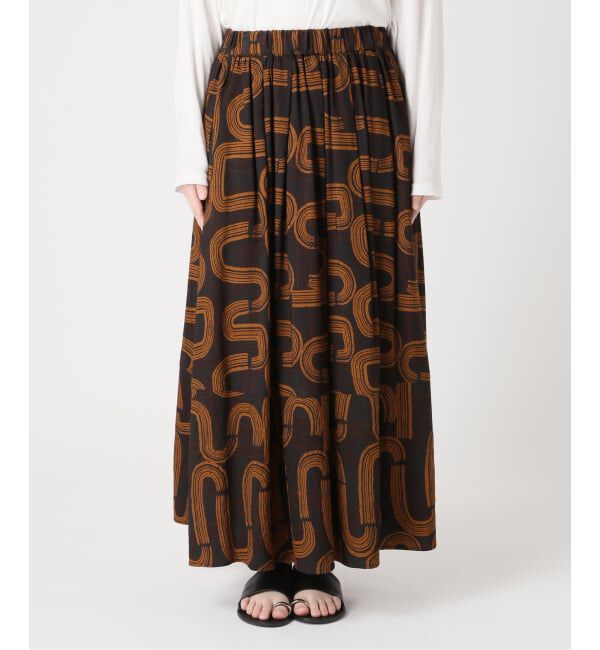 JOURNAL STANDARD relume「《予約》［26SS新作］モダンアフリカンプリントギャザースカート」|スカート|