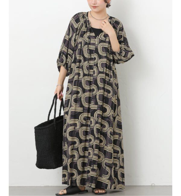 JOURNAL STANDARD relume「《予約》［26SS新作］モダンアフリカンプリントワンピース」|ワンピース|ブラック