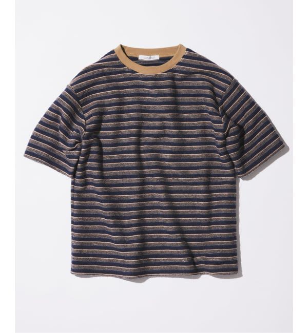 JOURNAL STANDARD「《予約》ポップ ボーダー パイル Tシャツ」|Tシャツ・カットソー|ブラック A