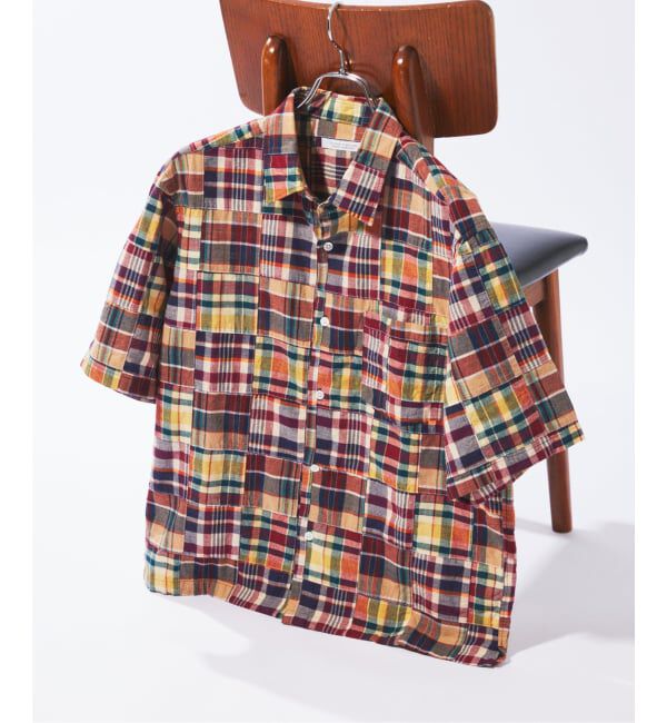 JOURNAL STANDARD「《予約》パッチ マドラス チェック ボックス 半袖 シャツ」|シャツ・ブラウス|ベージュ