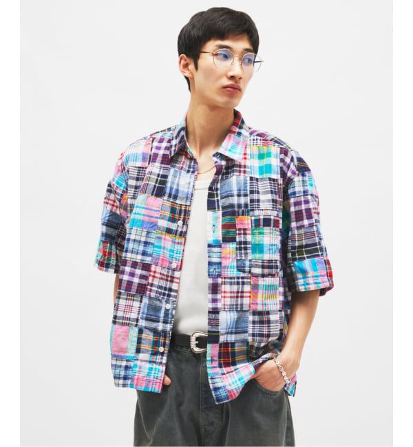 JOURNAL STANDARD「《予約》パッチ マドラス チェック ボックス 半袖 シャツ」|シャツ・ブラウス|