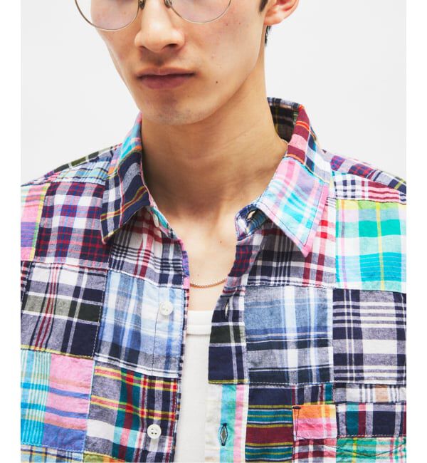 JOURNAL STANDARD「《予約》パッチ マドラス チェック ボックス 半袖 シャツ」|シャツ・ブラウス|