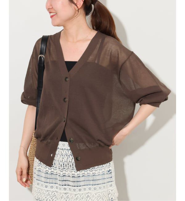 JOURNAL STANDARD relume「《追加予約 / 新色》サマーニットVネックカーディガン」|カーディガン|ブラウン