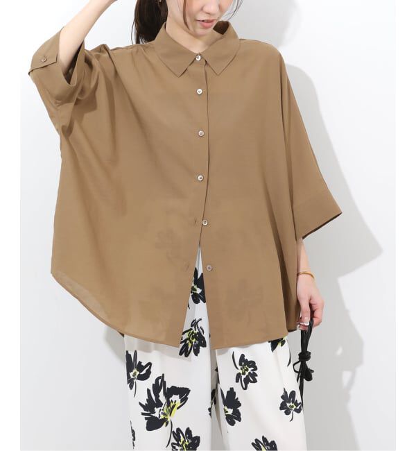 JOURNAL STANDARD relume「《予約》ハーフスリーブポンチョシャツ」|シャツ・ブラウス|ブラウン