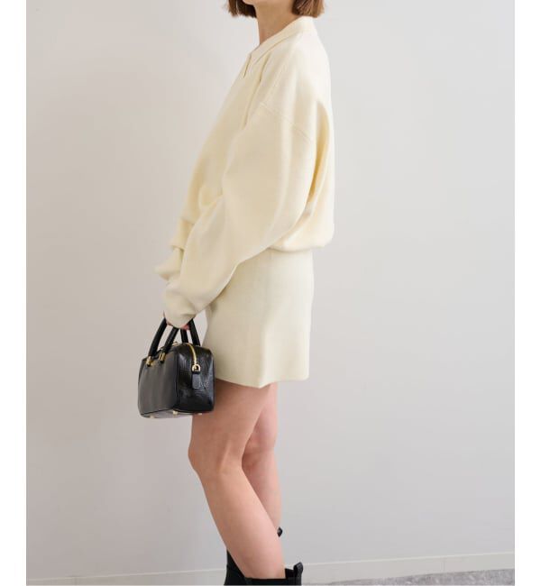 U by SPICK&SPAN「えり付きニットロンパース」|オールインワン|