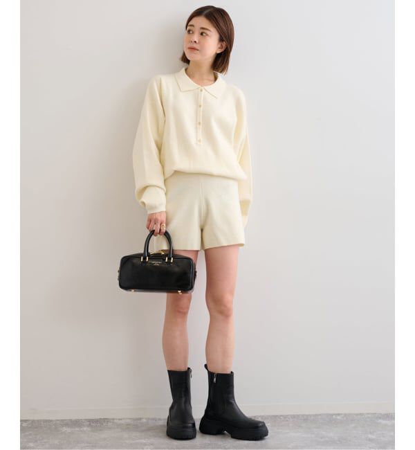 U by SPICK&SPAN「えり付きニットロンパース」|オールインワン|