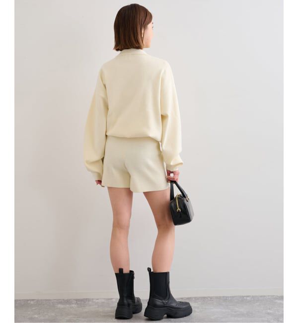 U by SPICK&SPAN「えり付きニットロンパース」|オールインワン|