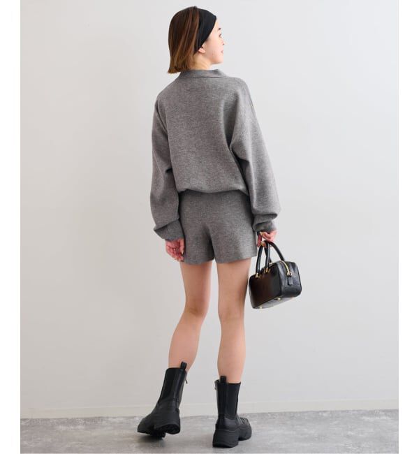 U by SPICK&SPAN「えり付きニットロンパース」|オールインワン|