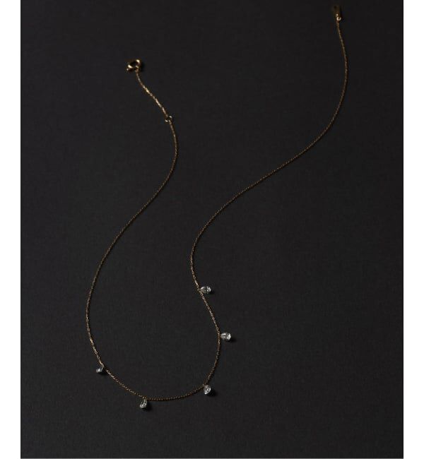 Lilas by Spick&Span「ペアシェイプホールダイヤ5pネックレス K18」|ネックレス|