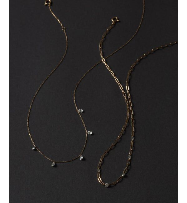 Lilas by Spick&Span「ペアシェイプホールダイヤ5pネックレス K18」|ネックレス|