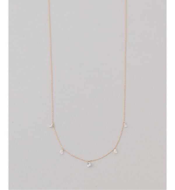 Lilas by Spick&Span「ペアシェイプホールダイヤ5pネックレス K18」|ネックレス|