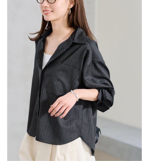 FRAMeWORK「TWストライプショートシャツ」|シャツ・ブラウス|