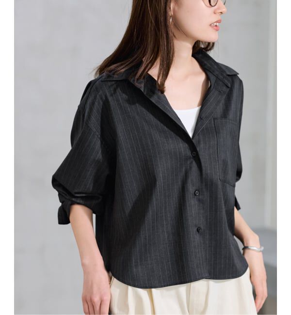 FRAMeWORK「TWストライプショートシャツ」|シャツ・ブラウス|