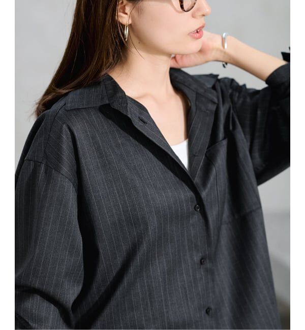 FRAMeWORK「TWストライプショートシャツ」|シャツ・ブラウス|