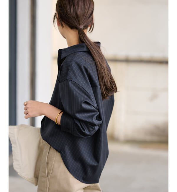 FRAMeWORK「TWストライプショートシャツ」|シャツ・ブラウス|