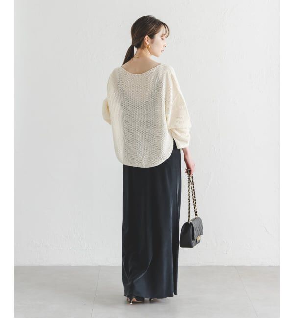 NOBLE「《WEB&ルミネ新宿店限定追加》ペーパーヤーン カノコBACK Vプルオーバー」|ニット・セーター|