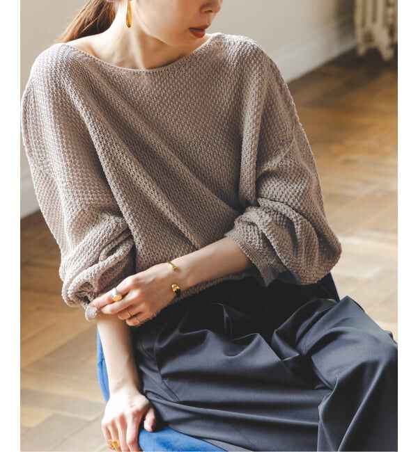 NOBLE「《WEB&ルミネ新宿店限定追加》ペーパーヤーン カノコBACK Vプルオーバー」|ニット・セーター|