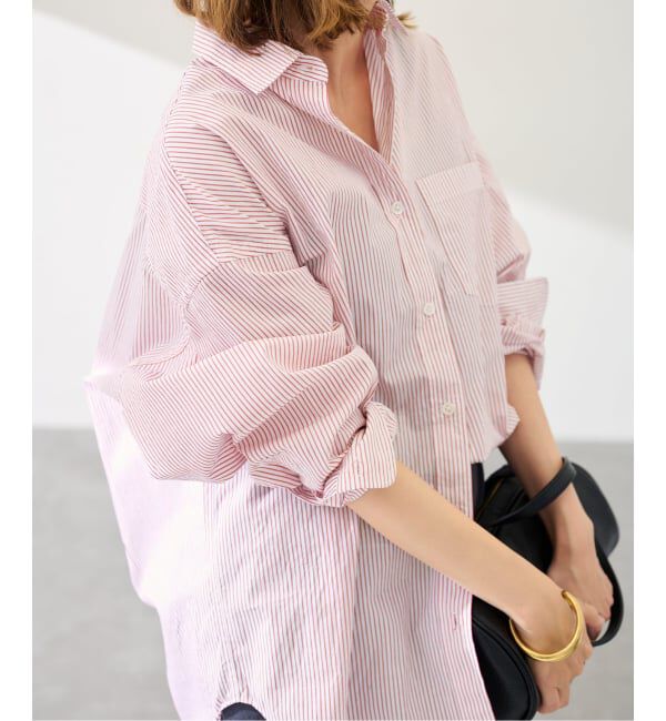 FRAMeWORK「≪予約≫ルーズスリーブロングシャツ」|シャツ・ブラウス|レッド