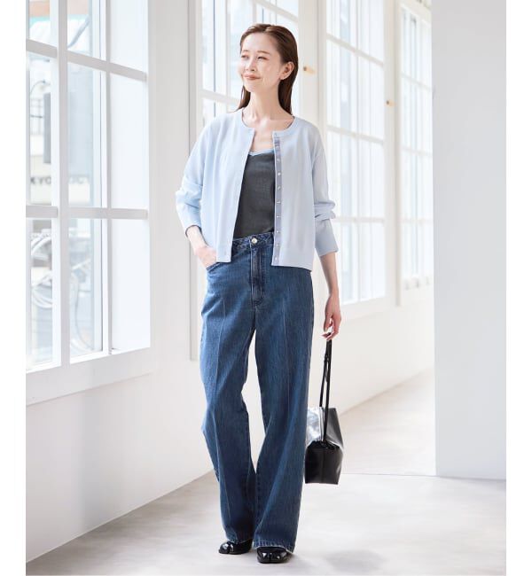 U by SPICK&SPAN「《予約》ウォッシャブルドットボタンニットカーディガン」|カーディガン|