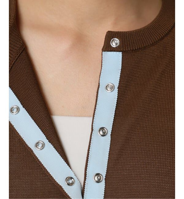 U by SPICK&SPAN「《予約》ウォッシャブルドットボタンニットカーディガン」|カーディガン|