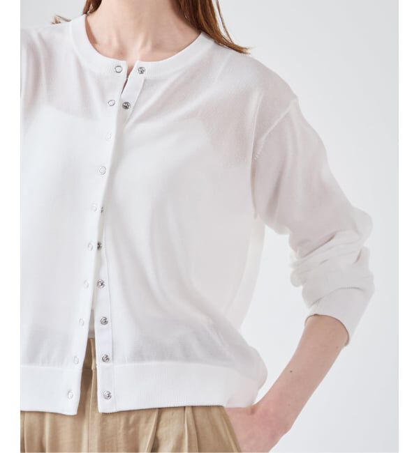 U by SPICK&SPAN「《予約》ウォッシャブルドットボタンニットカーディガン」|カーディガン|