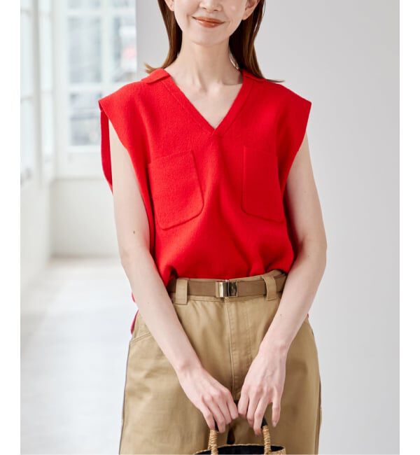 U by SPICK&SPAN「《予約》ブークレノースリーブニット」|ニット・セーター|