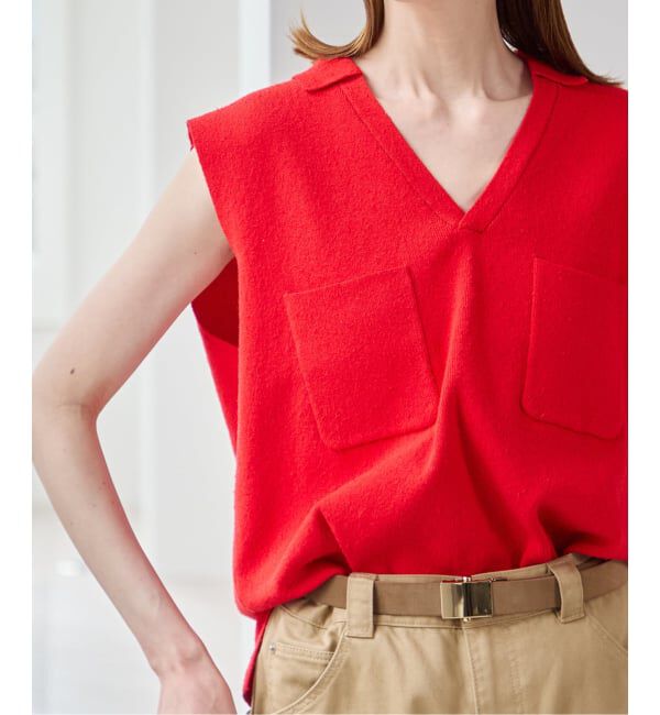 U by SPICK&SPAN「《予約》ブークレノースリーブニット」|ニット・セーター|