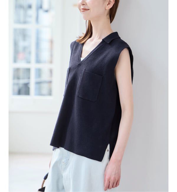 U by SPICK&SPAN「《予約》ブークレノースリーブニット」|ニット・セーター|