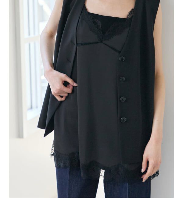 U by SPICK&SPAN「《予約》サテンレースキャミ」|キャミソール|
