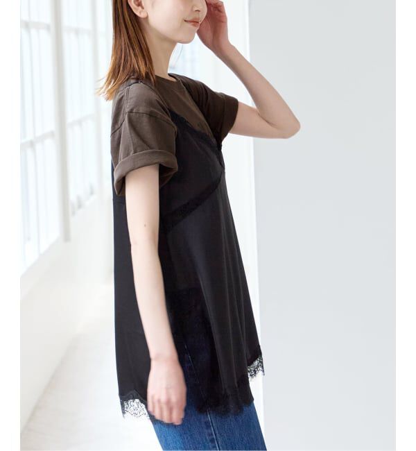 U by SPICK&SPAN「《予約》サテンレースキャミ」|キャミソール|