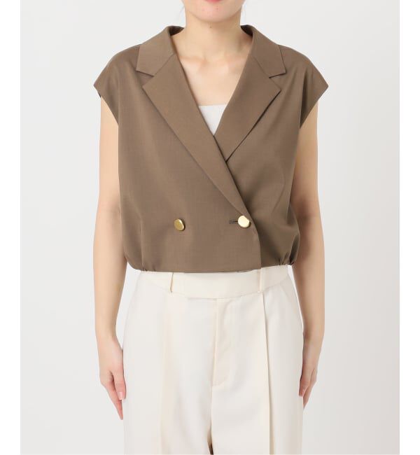 NOBLE「《予約・セットアップ対応》エステルツイルショートジレブラウス」|シャツ・ブラウス|