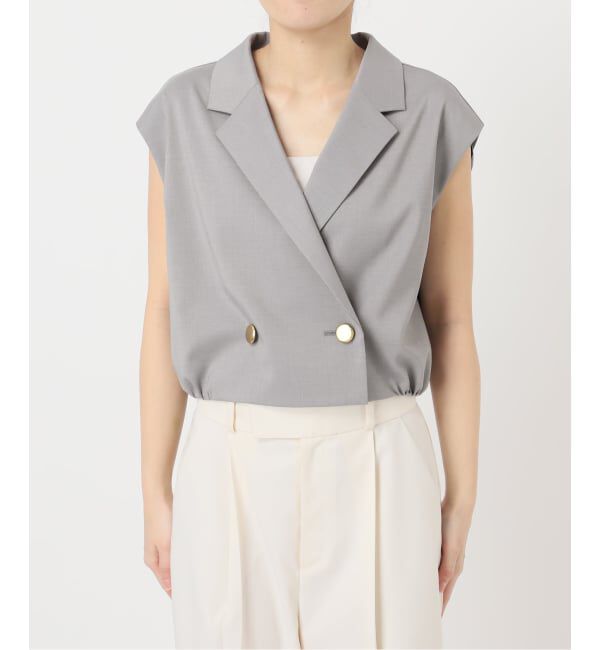 NOBLE「《予約・セットアップ対応》エステルツイルショートジレブラウス」|シャツ・ブラウス|
