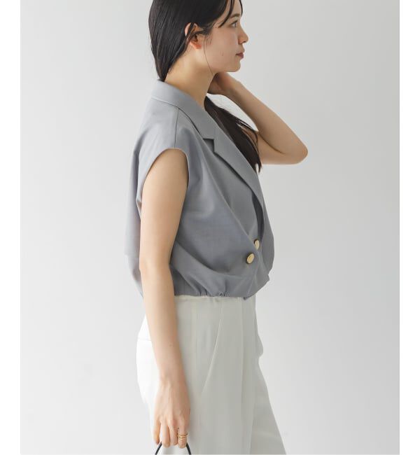 NOBLE「《予約・セットアップ対応》エステルツイルショートジレブラウス」|シャツ・ブラウス|