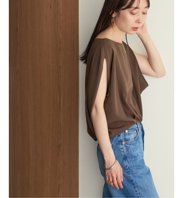 NOBLE「《予約》ドレープバルーンブラウス」|シャツ・ブラウス|ブラウン