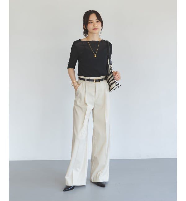 NOBLE「《追加予約》シアークレープジャージ五分袖Tシャツ」|Tシャツ・カットソー|