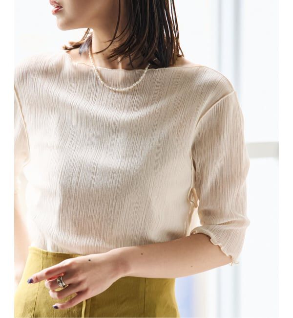 NOBLE「《追加予約》シアークレープジャージ五分袖Tシャツ」|Tシャツ・カットソー|