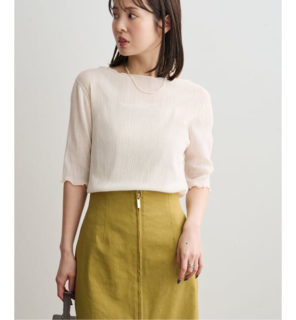 NOBLE「《追加予約》シアークレープジャージ五分袖Tシャツ」|Tシャツ・カットソー|