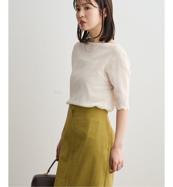 NOBLE「《追加予約》シアークレープジャージ五分袖Tシャツ」|Tシャツ・カットソー|