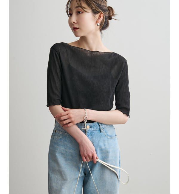 NOBLE「《追加予約》シアークレープジャージ五分袖Tシャツ」|Tシャツ・カットソー|