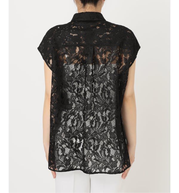 NOBLE「《追加予約》【洗える】ボタニカルレースフレンチスリーブブラウス」|シャツ・ブラウス|