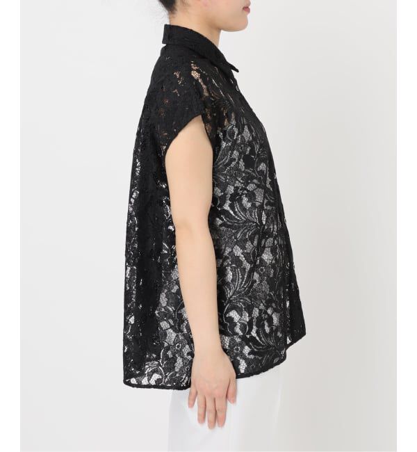 NOBLE「《追加予約》【洗える】ボタニカルレースフレンチスリーブブラウス」|シャツ・ブラウス|