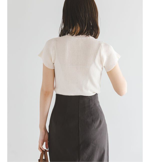 NOBLE「《予約》ショートスリーブコンパクトリブニット」|ニット・セーター|