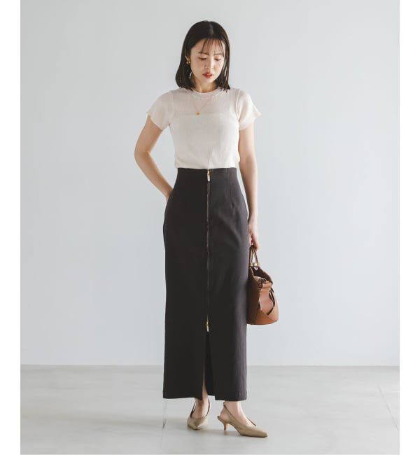 NOBLE「《予約》ショートスリーブコンパクトリブニット」|ニット・セーター|